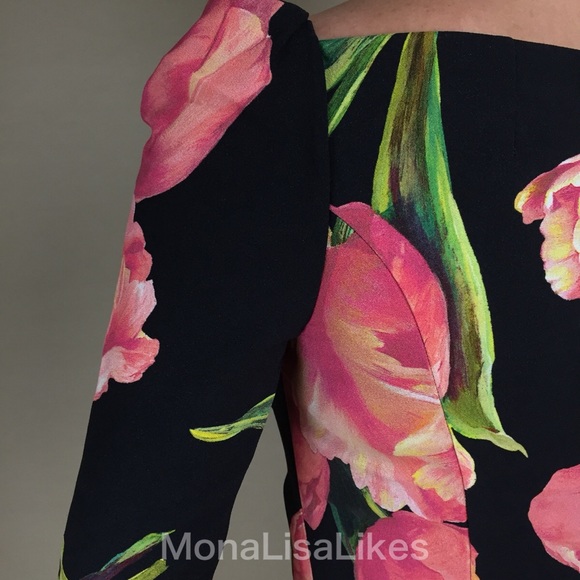 New DOLCE & GABBANA Tulip Black Pencil midi dress - Picture 3 of 8